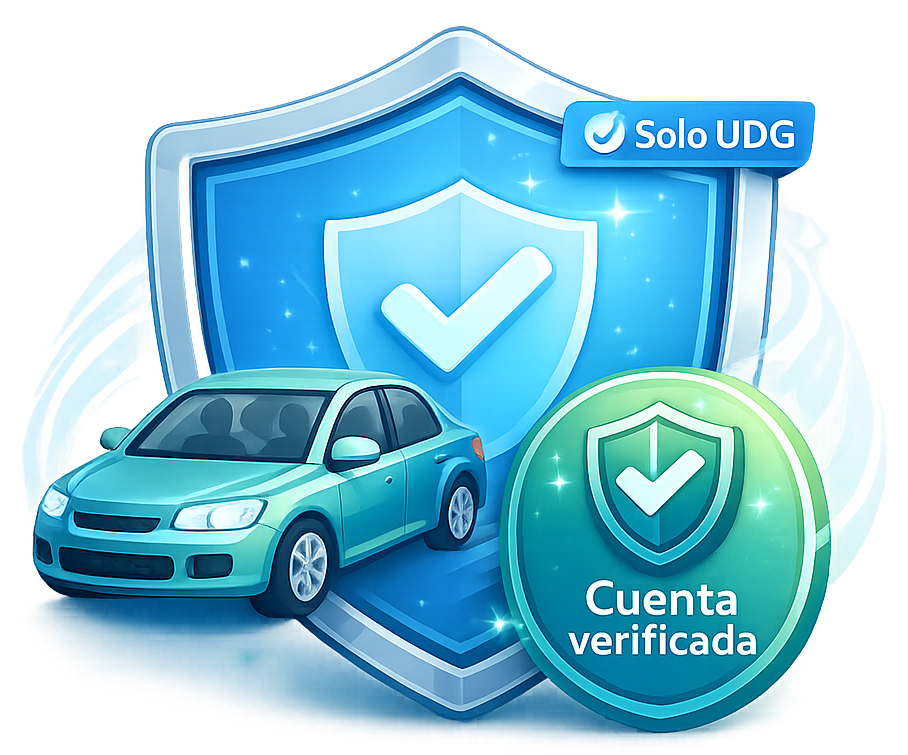 Ilustración de seguridad con escudo y verificación UDG